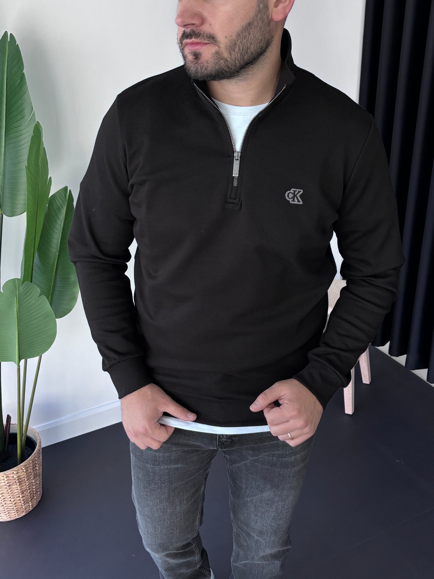 Premium Ck Yarım Fermuarlı Sweatshirt