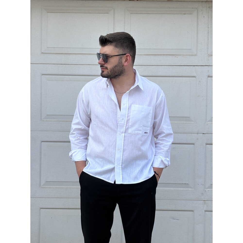 CEPLİ KABARTMA BASKI FİT GÖMLEK