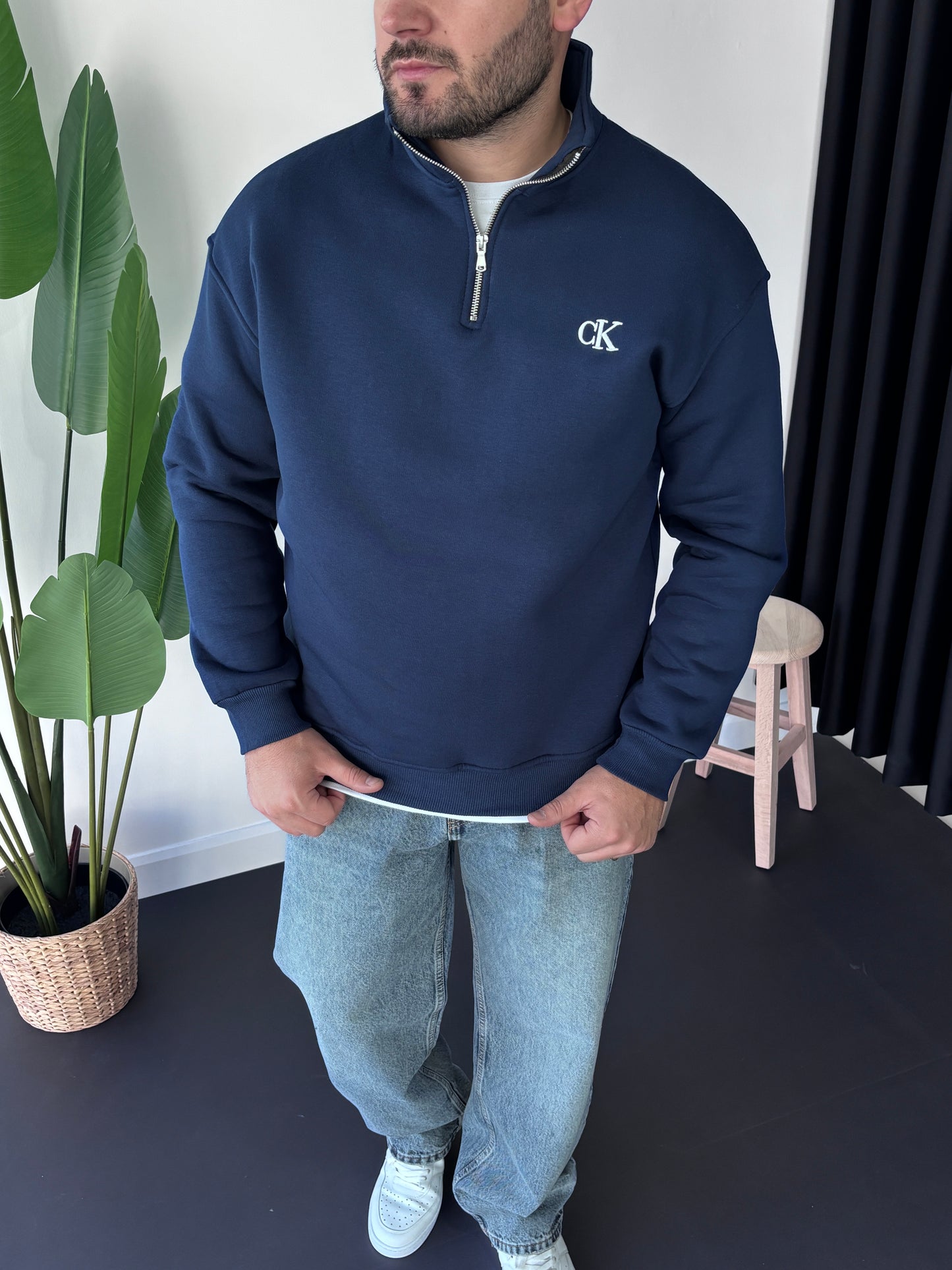 CK Fermuarlı Sweatshirt