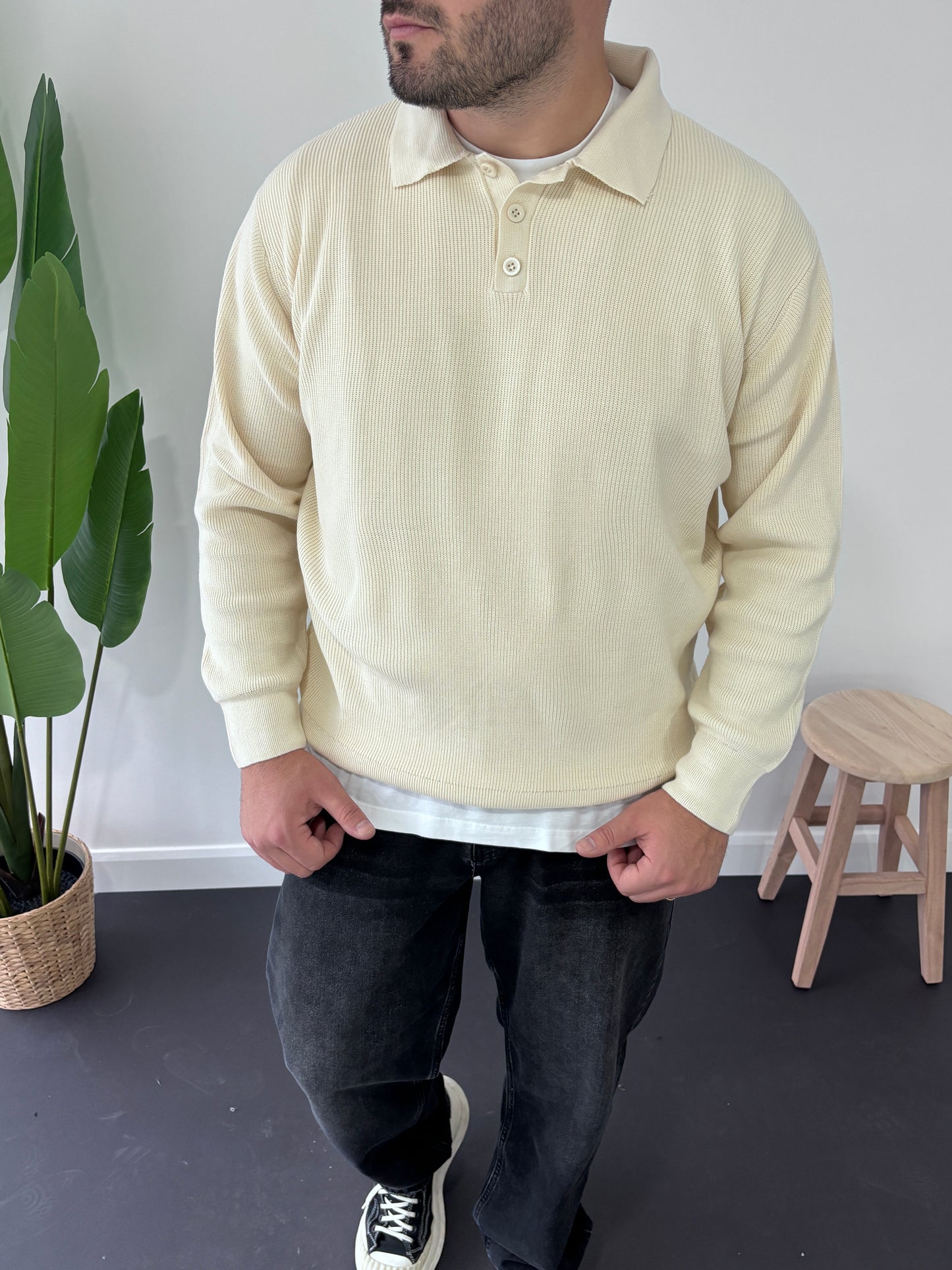 Old Money Polo Yaka Triko Sweatshirt