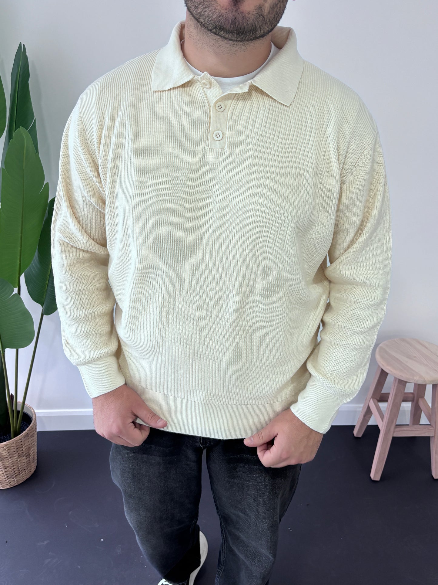 Old Money Polo Yaka Triko Sweatshirt