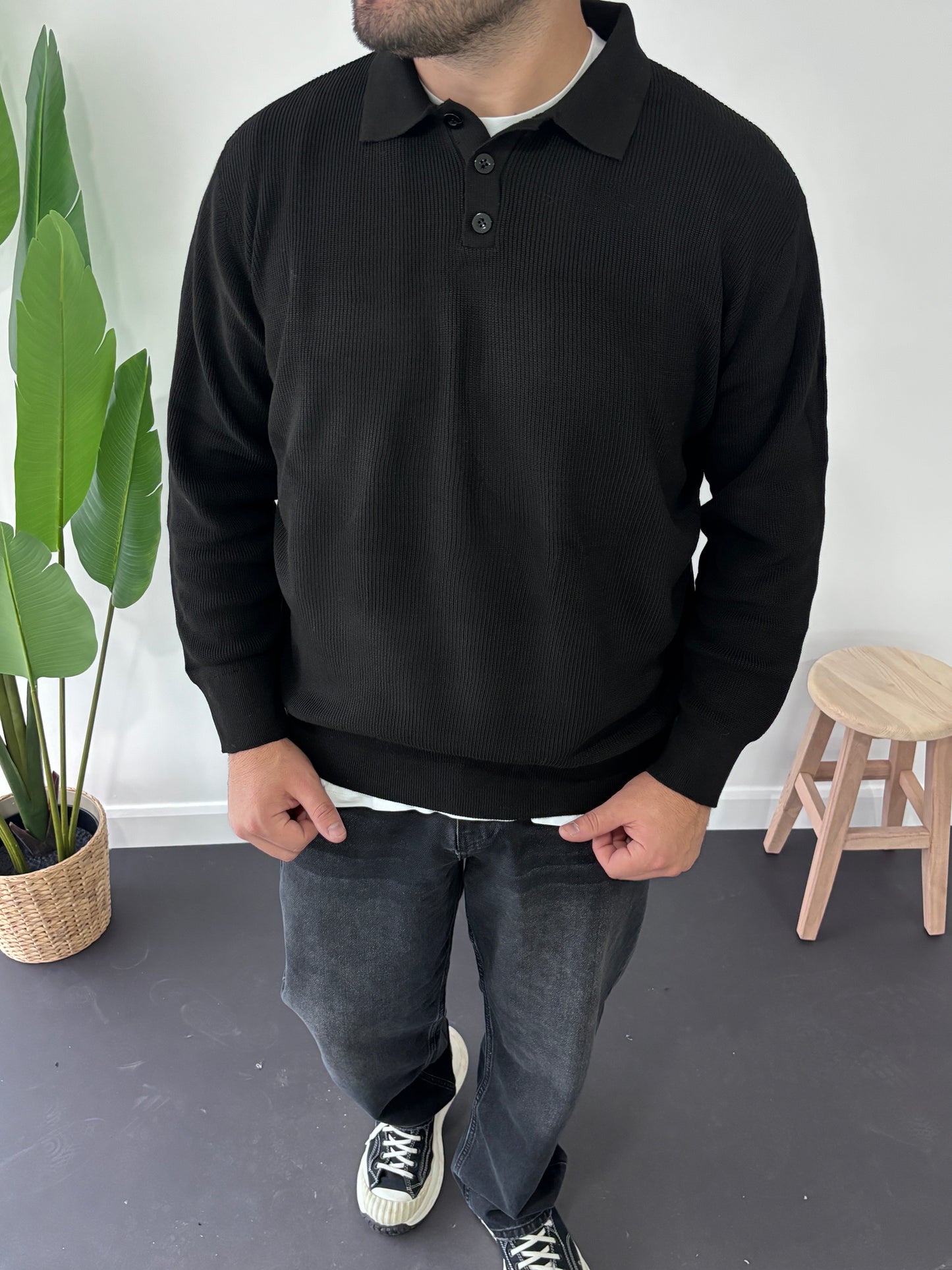 Old Money Polo Yaka Triko Sweatshirt