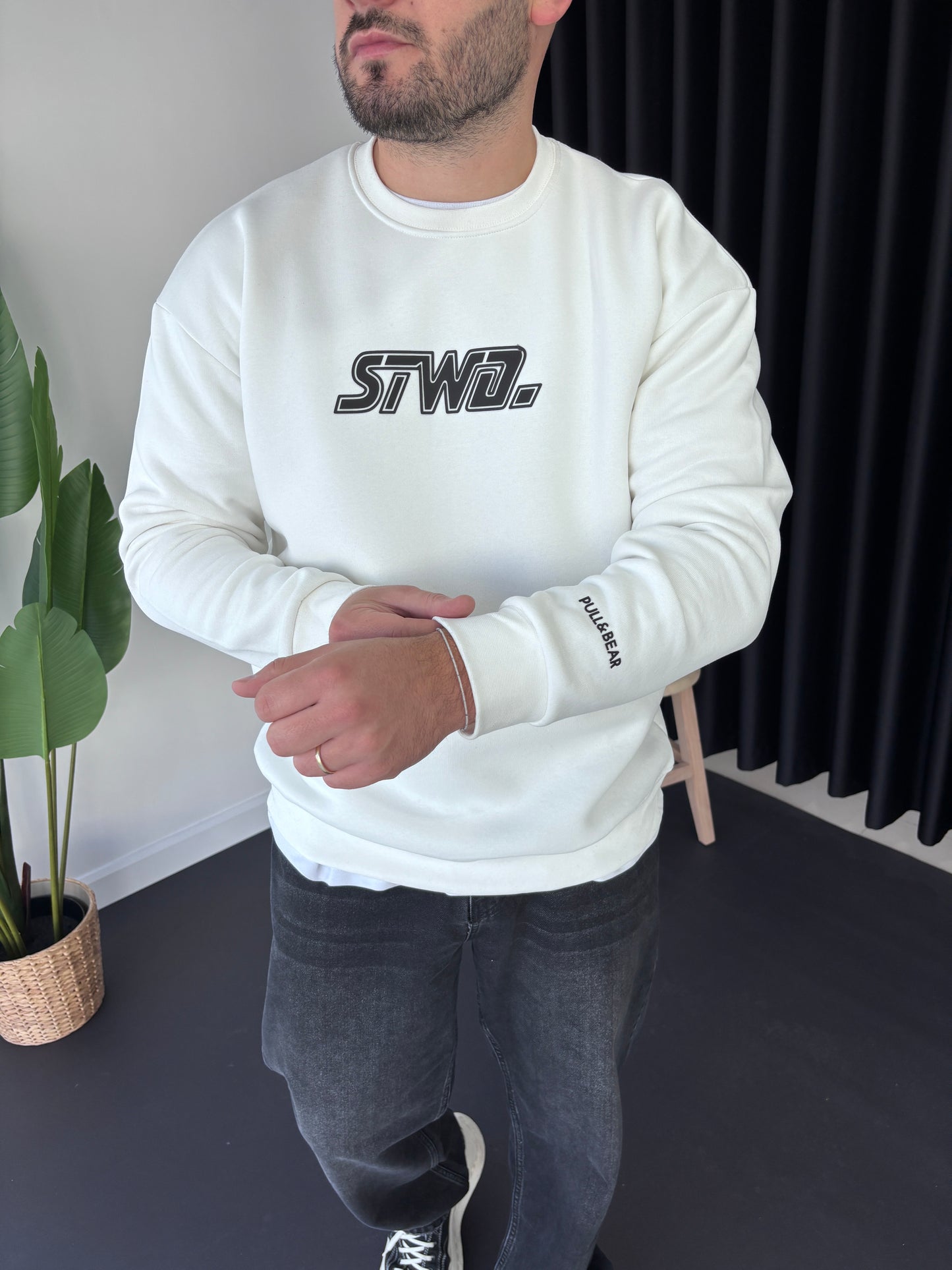SW Göğüs Baskı Sweatshirt