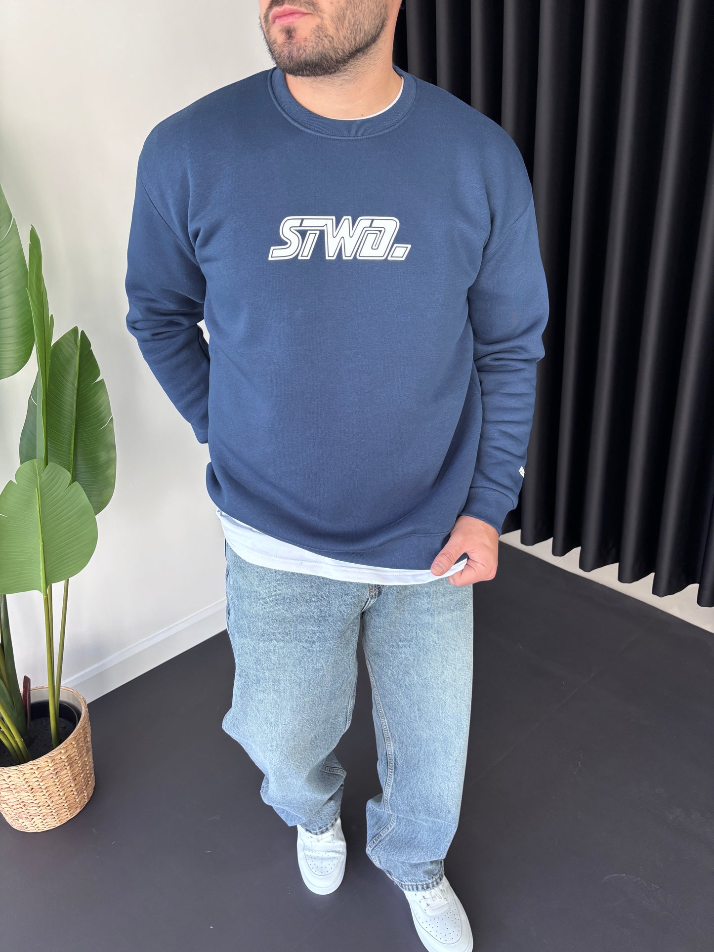SW Göğüs Baskı Sweatshirt