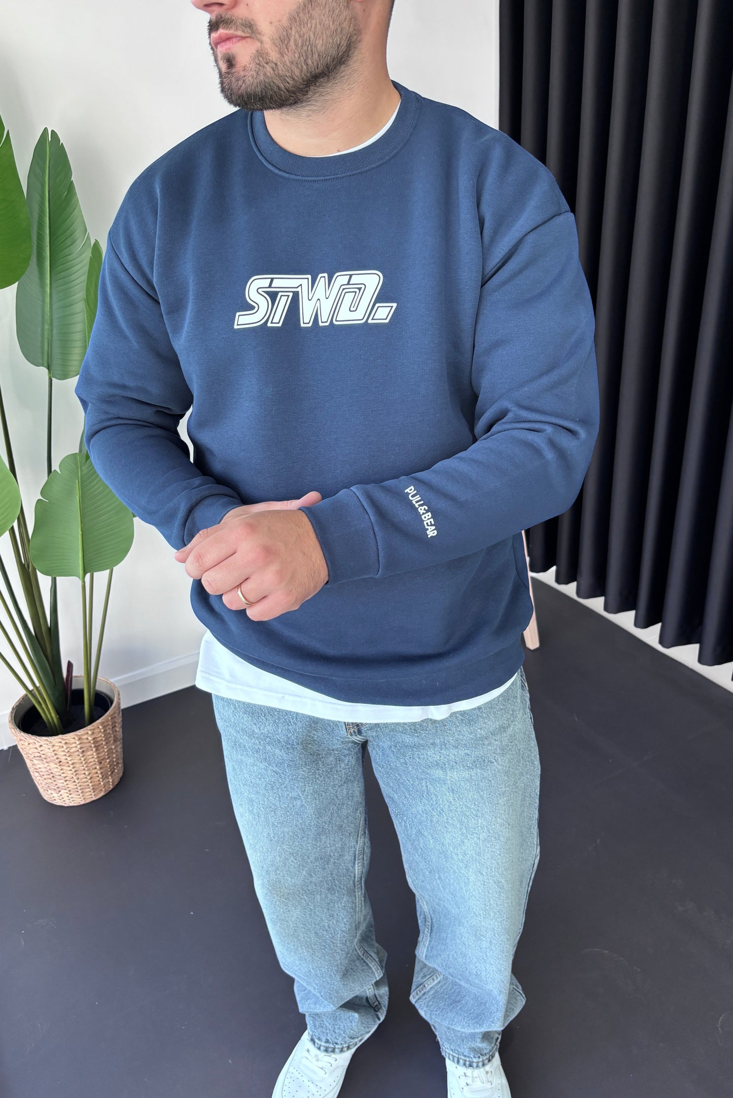 SW Göğüs Baskı Sweatshirt