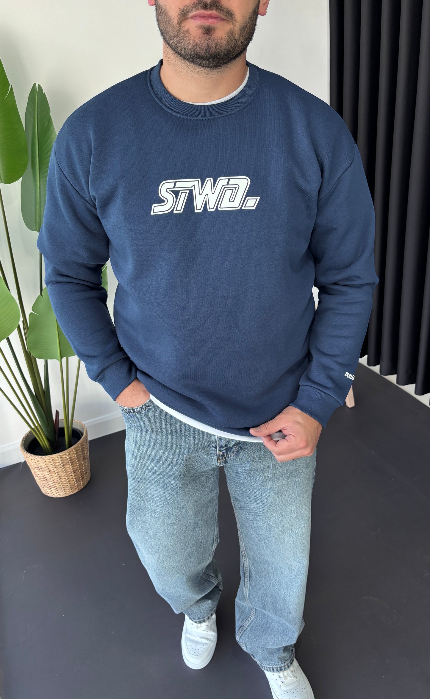 SW Göğüs Baskı Sweatshirt