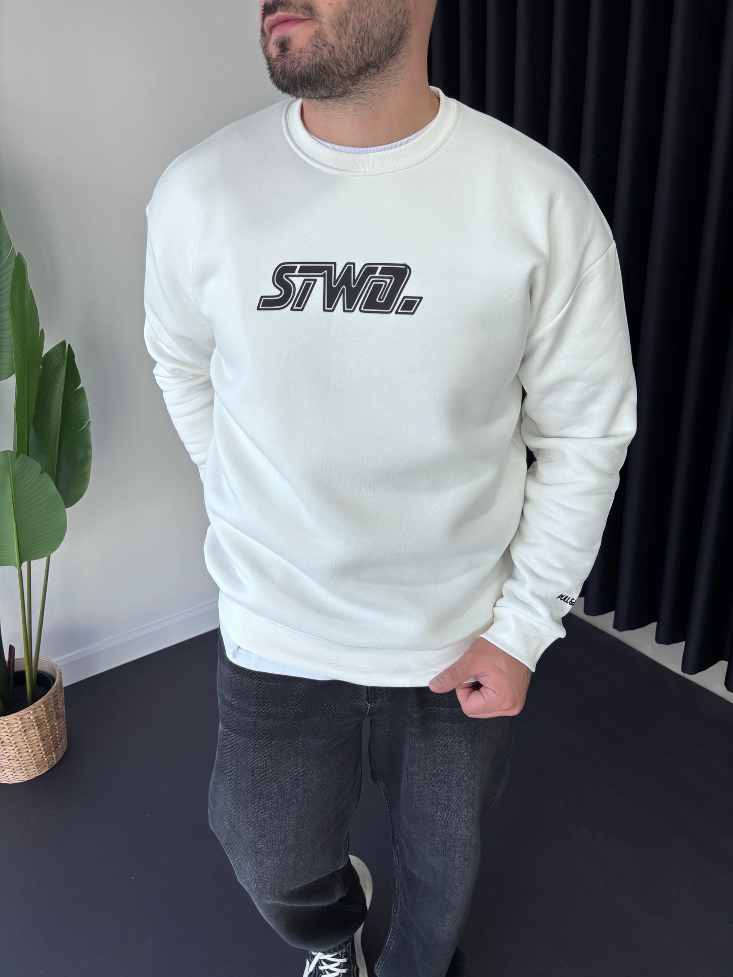 SW Göğüs Baskı Sweatshirt