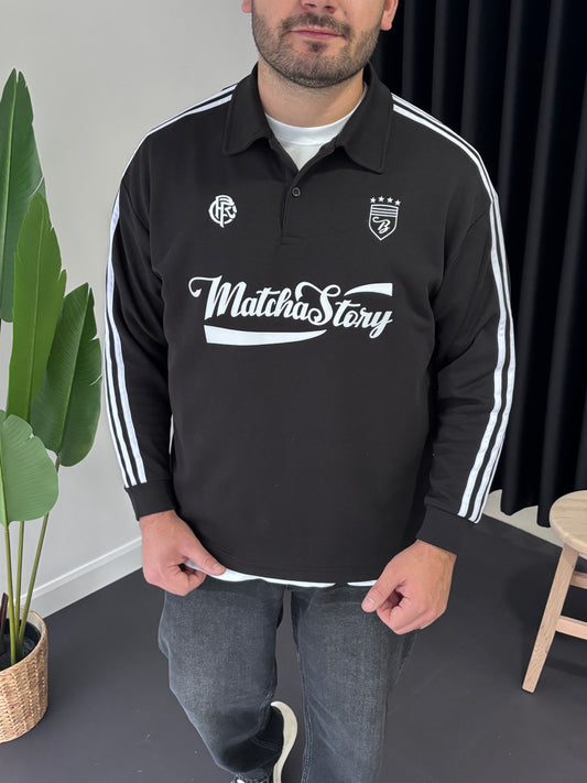 Matcha Story Polo Yaka Sweatshirt