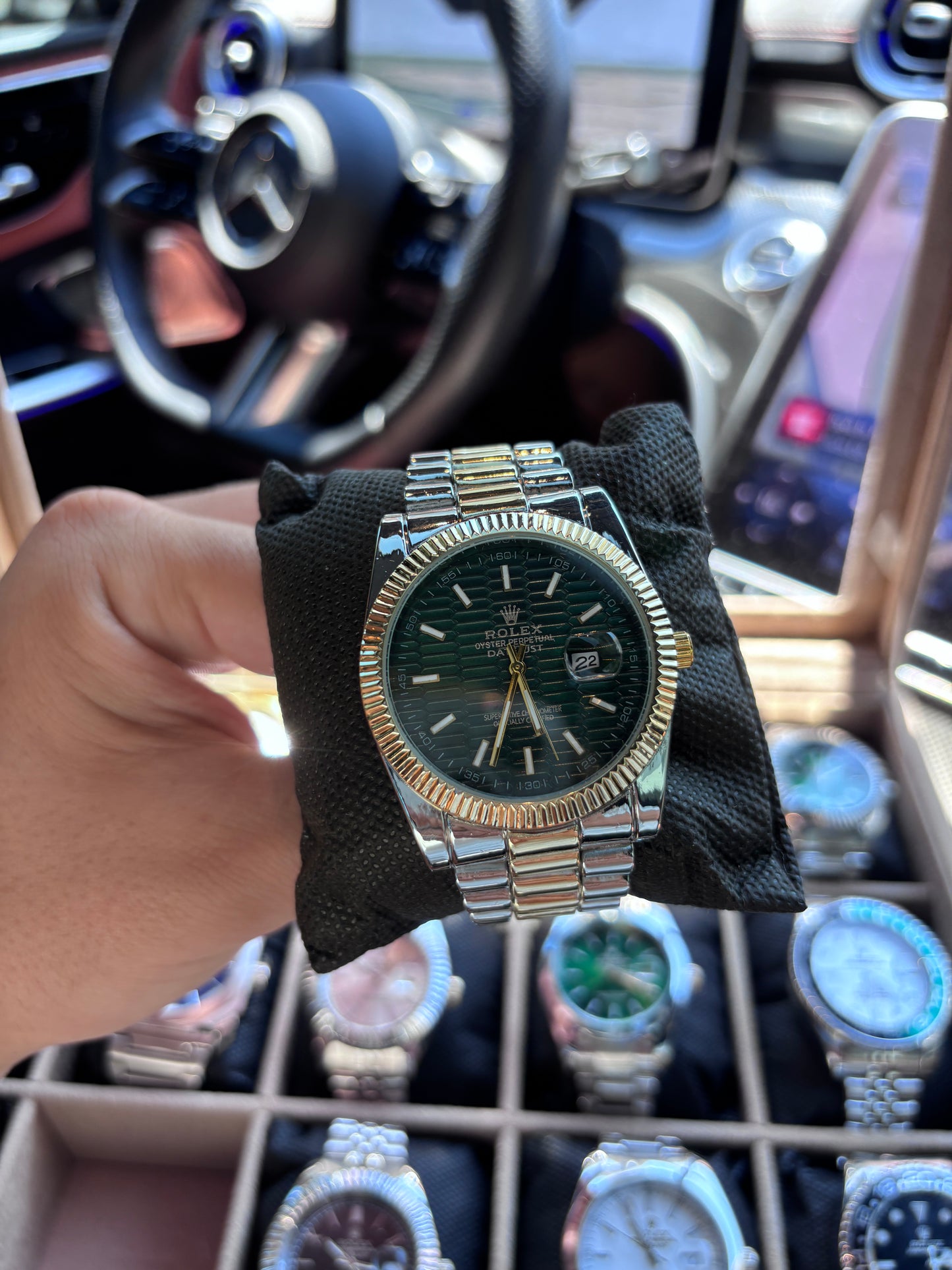 RLX Premium Gold Yeşil Saat