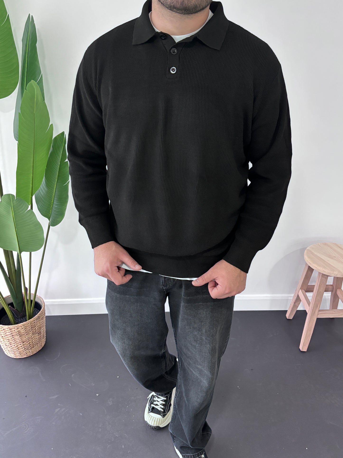 Old Money Polo Yaka Triko Sweatshirt