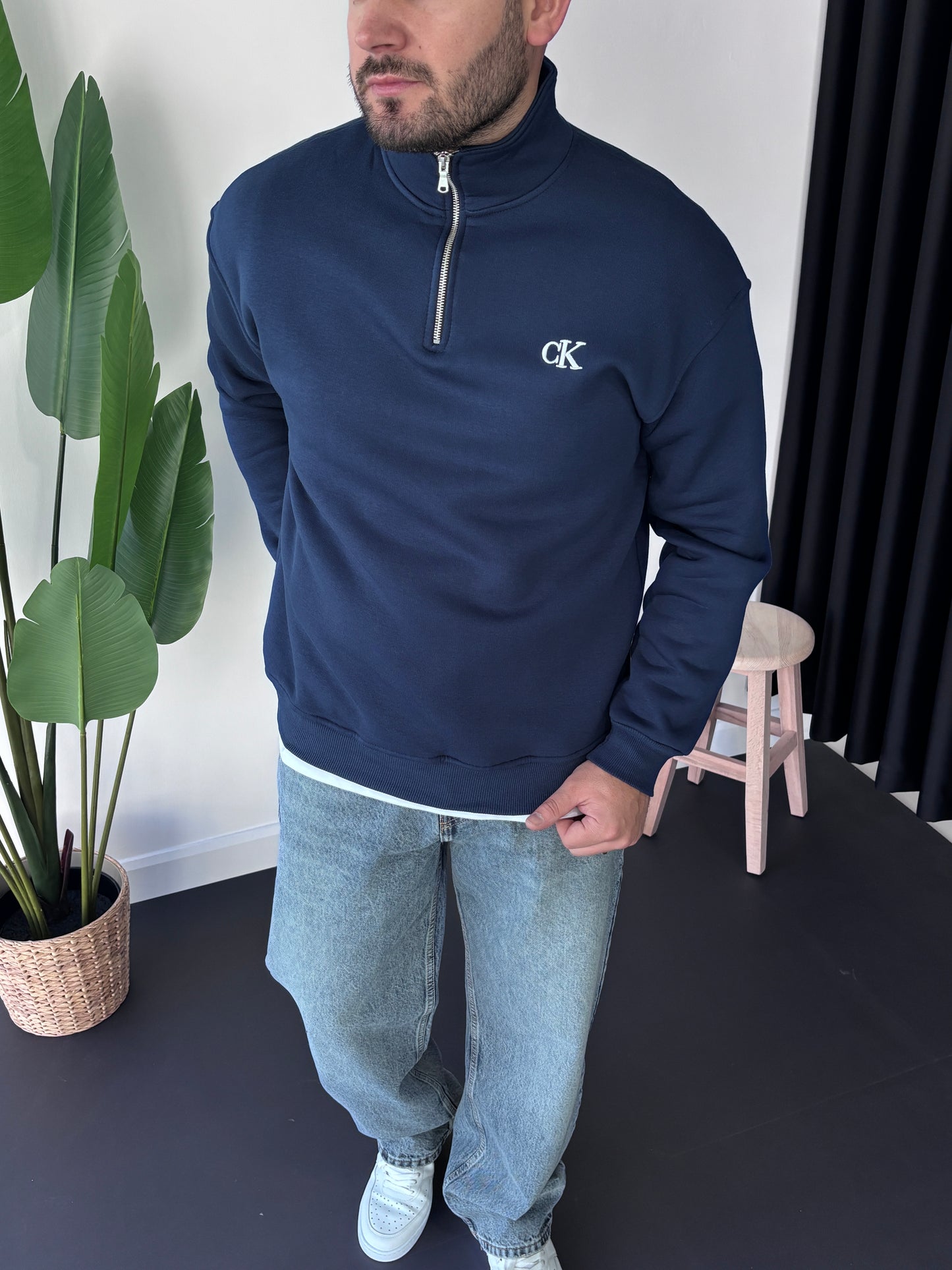 CK Fermuarlı Sweatshirt
