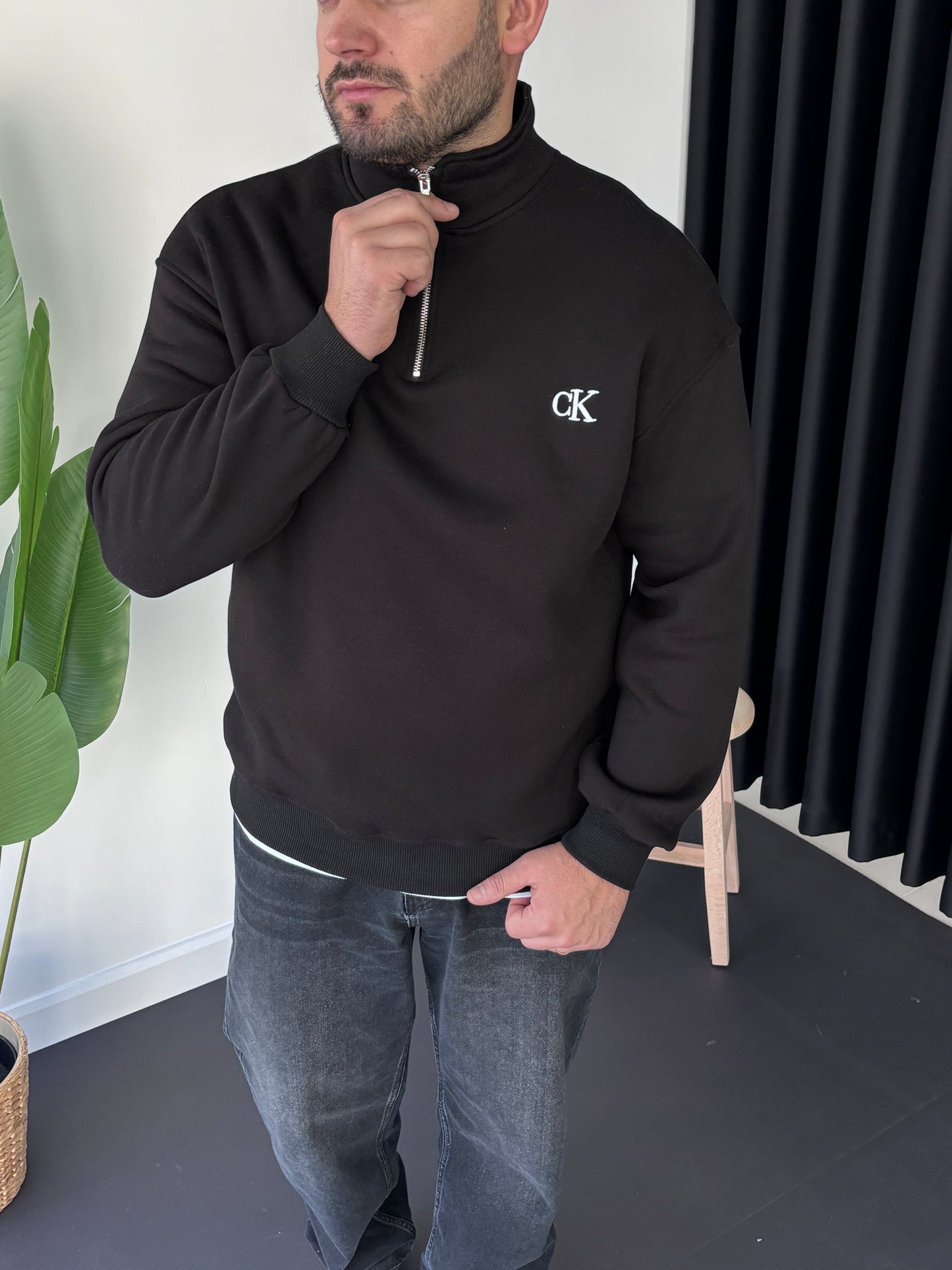 CK Fermuarlı Sweatshirt
