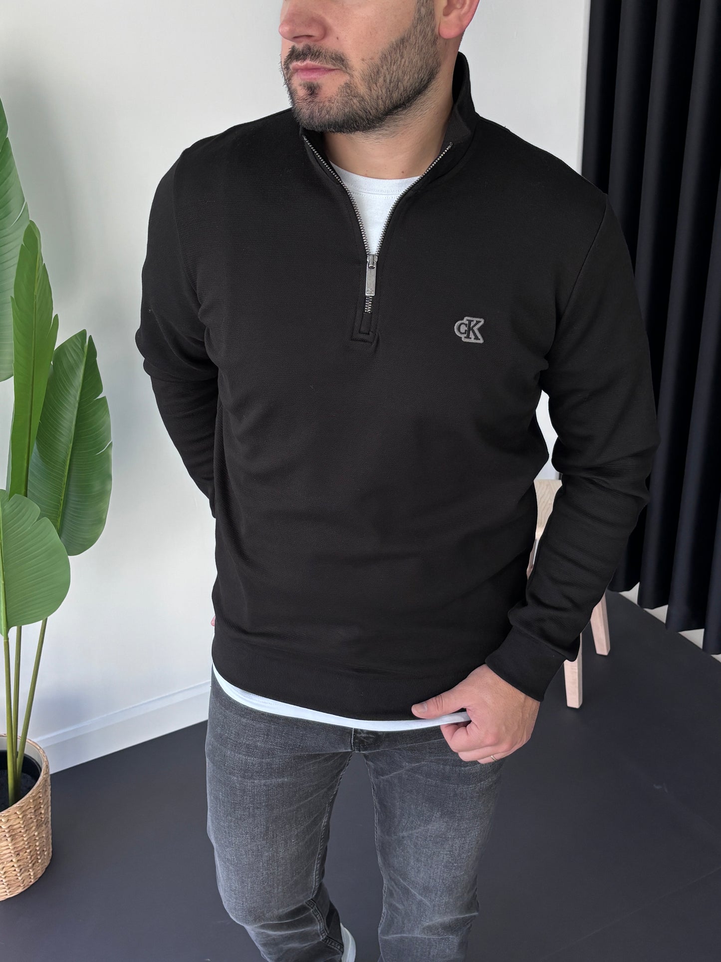 Premium Ck Yarım Fermuarlı Sweatshirt
