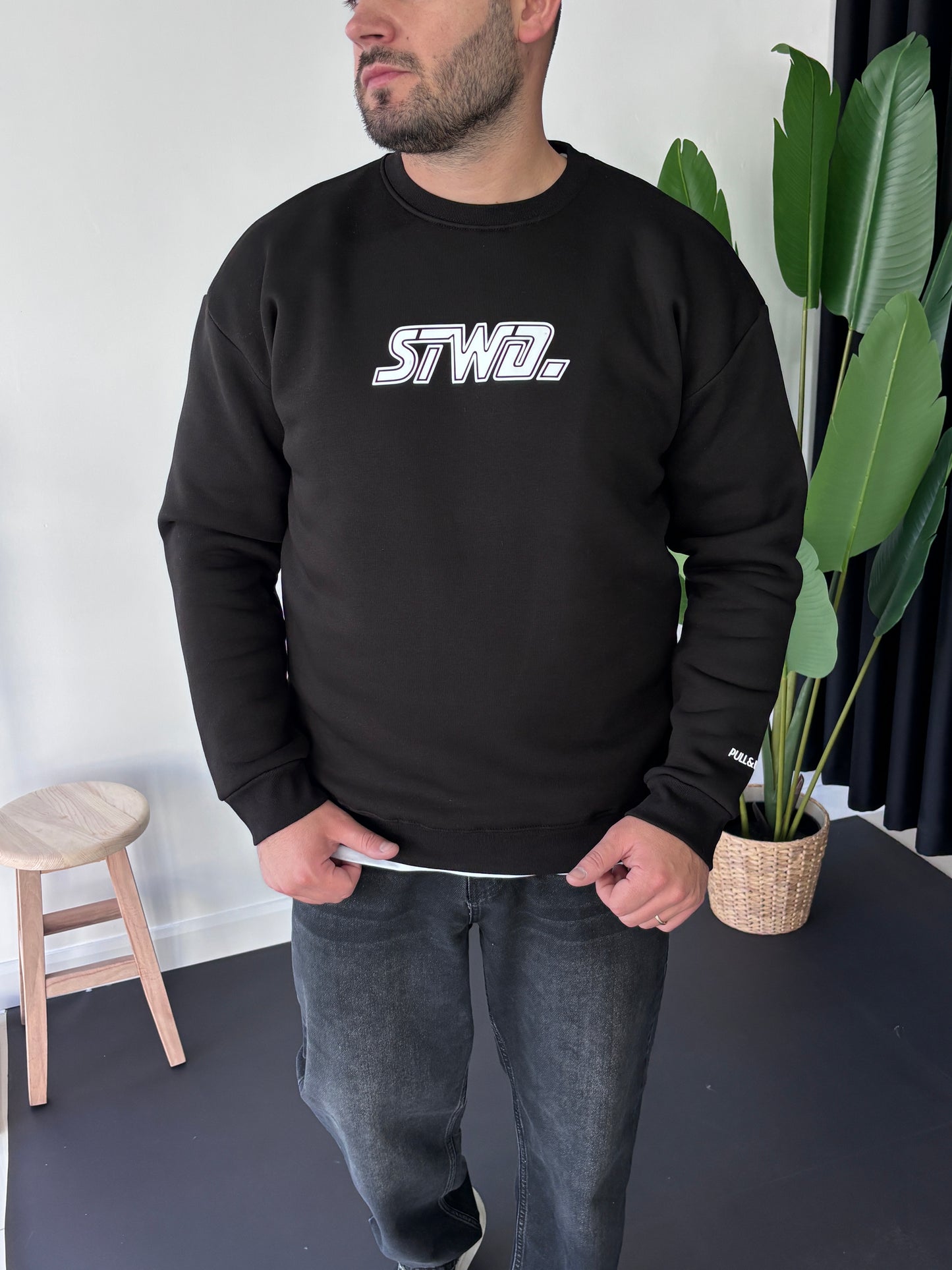 SW Göğüs Baskı Sweatshirt