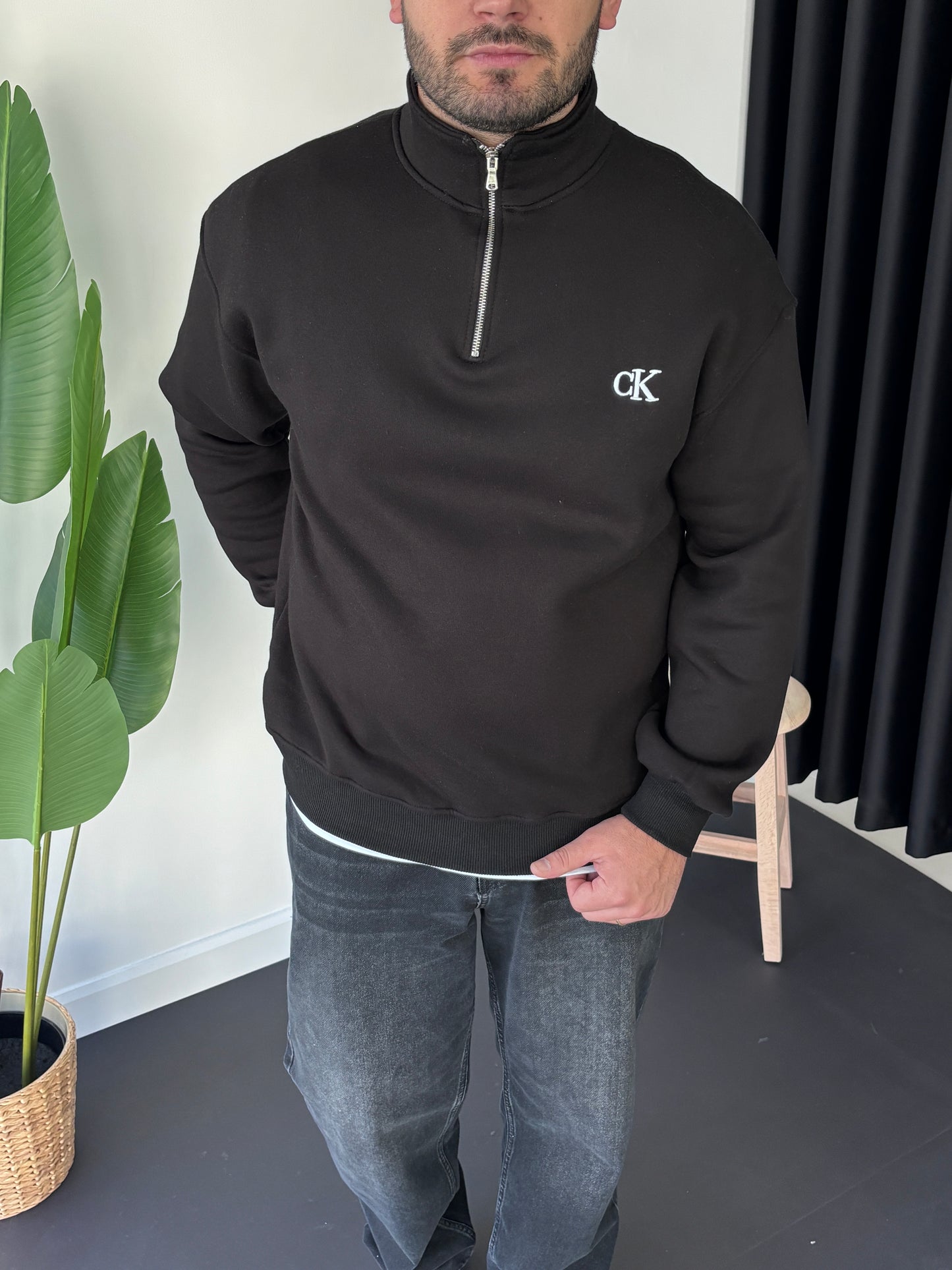 CK Fermuarlı Sweatshirt