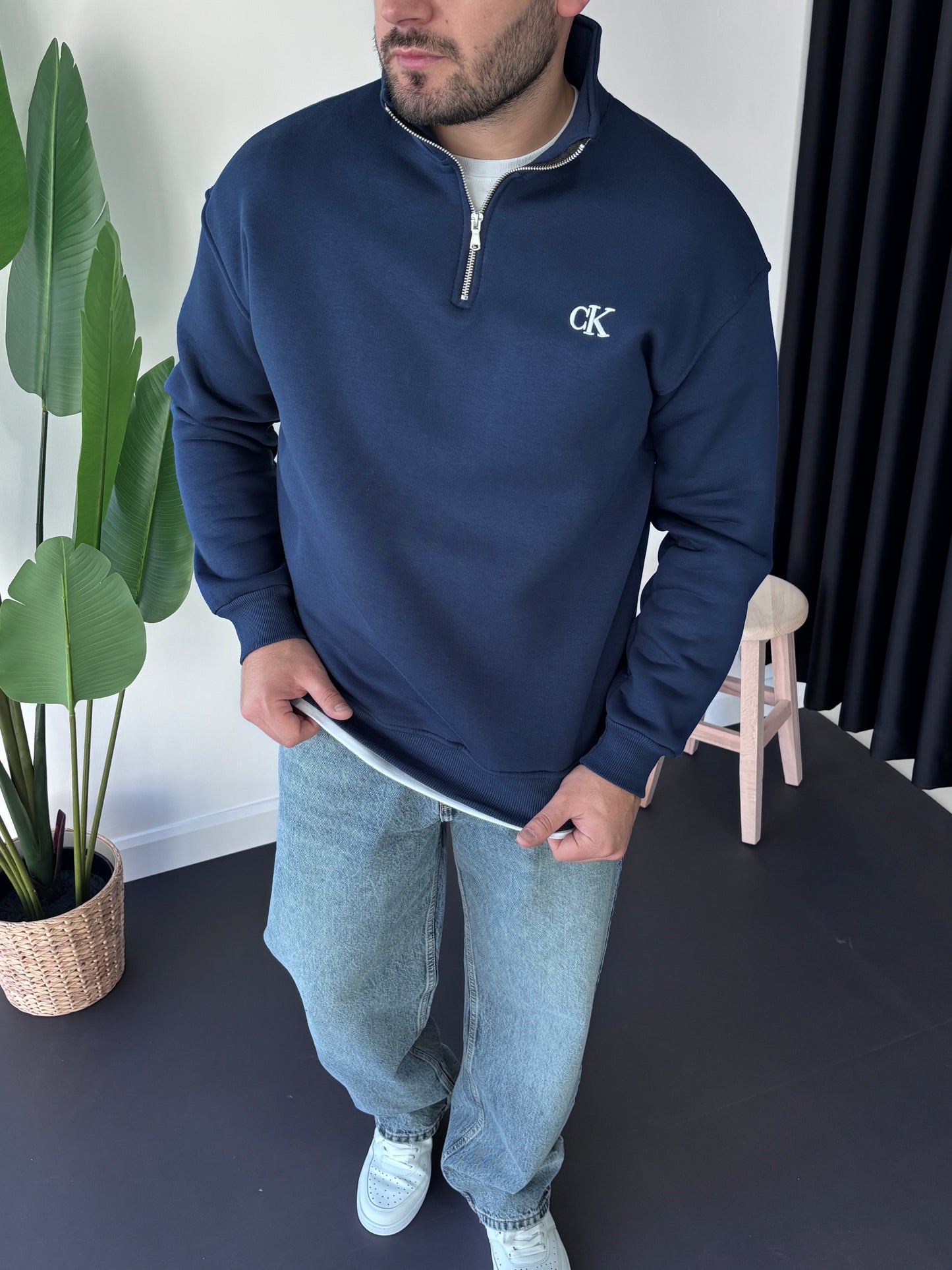 CK Fermuarlı Sweatshirt