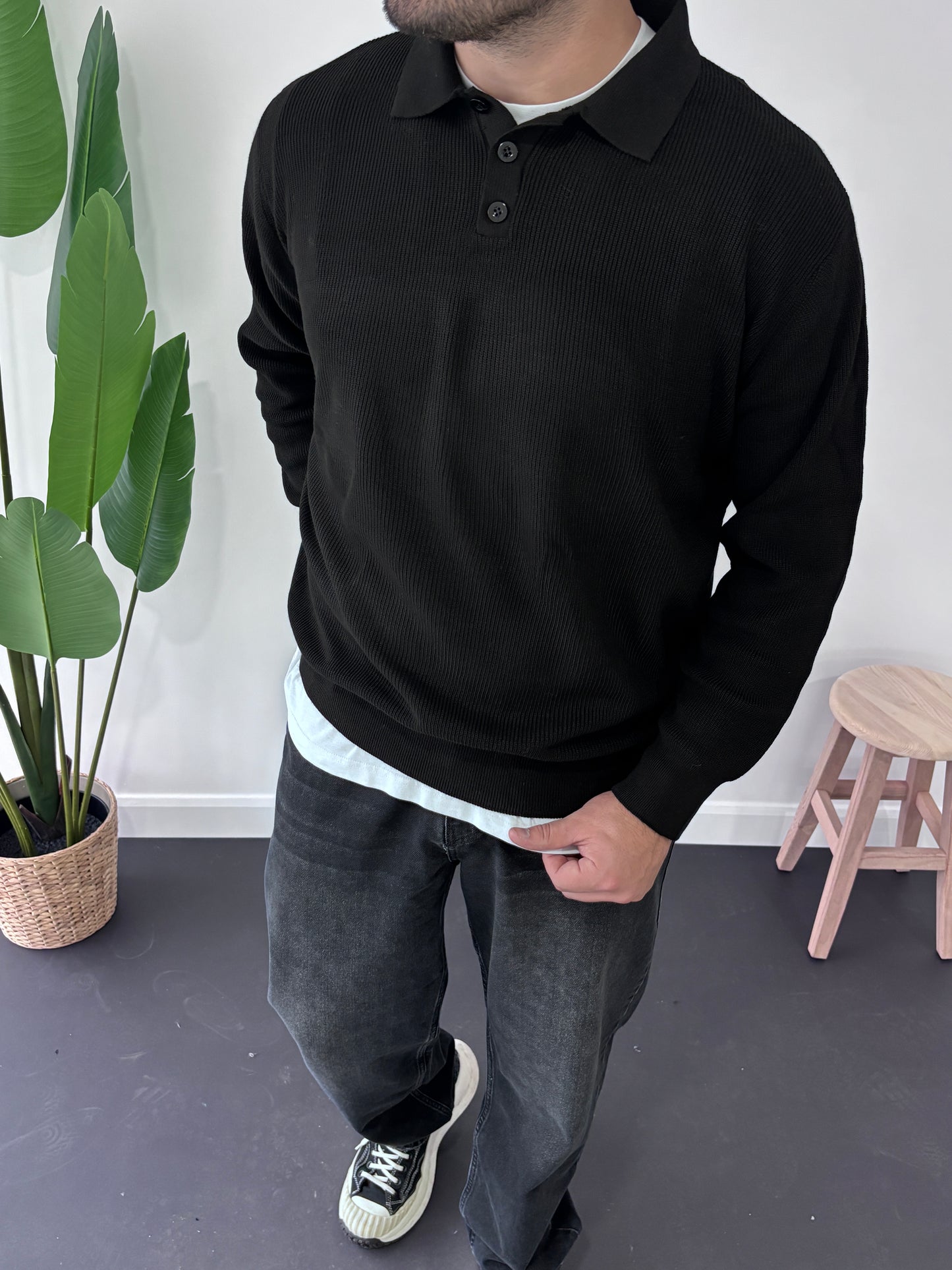 Old Money Polo Yaka Triko Sweatshirt