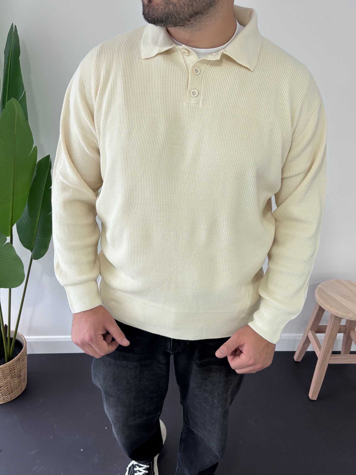 Old Money Polo Yaka Triko Sweatshirt