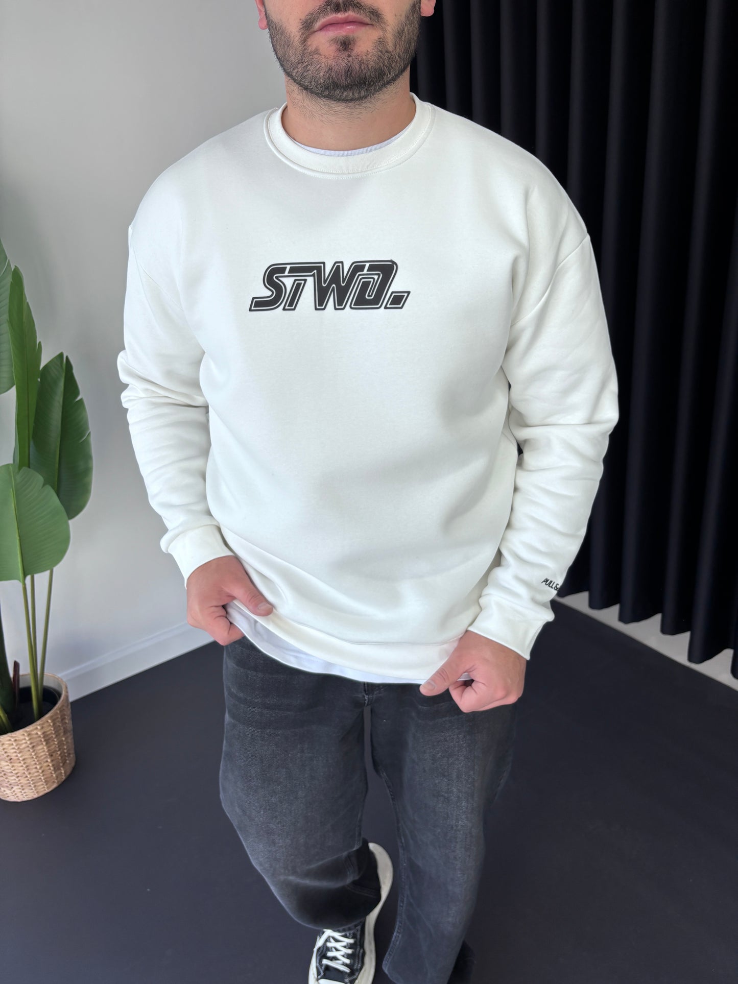 SW Göğüs Baskı Sweatshirt