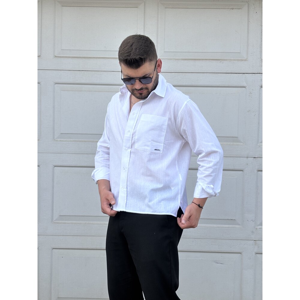 CEPLİ KABARTMA BASKI FİT GÖMLEK