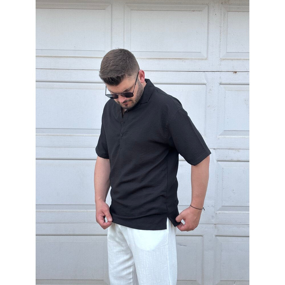 YARIM DÜĞMELİ GÖMLEK