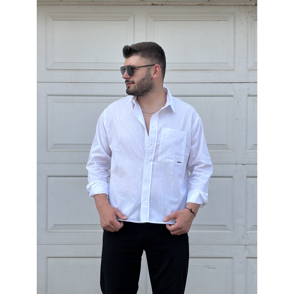 CEPLİ KABARTMA BASKI FİT GÖMLEK