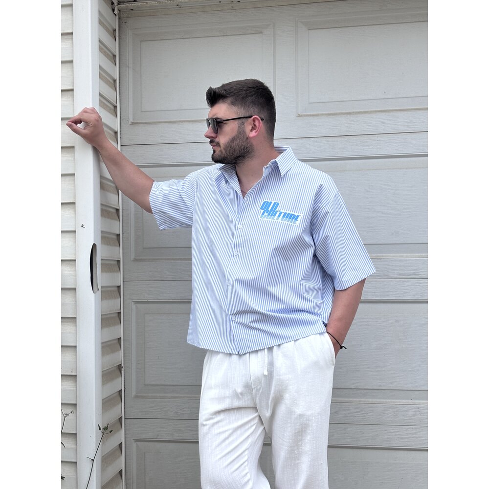 ÇİZGİLİ OLD BASKILI GÖMLEK