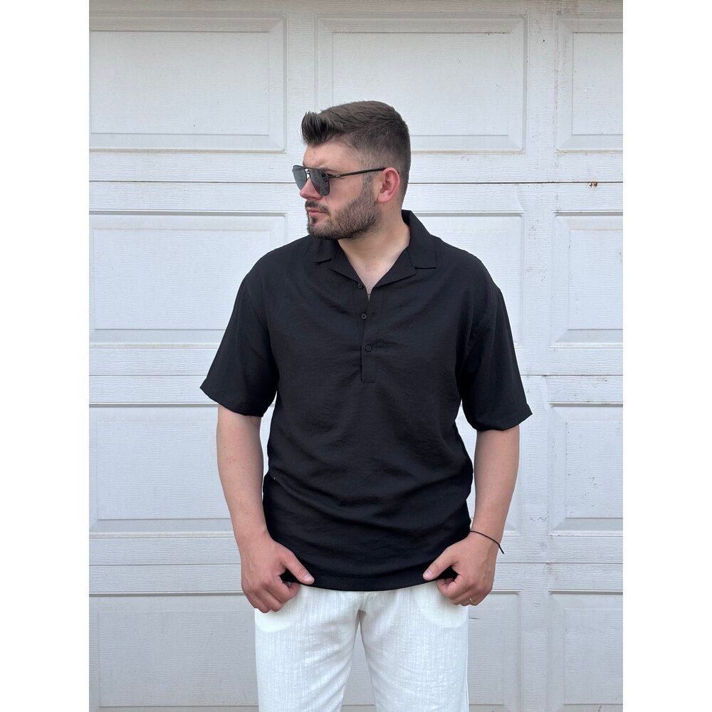 YARIM DÜĞMELİ GÖMLEK