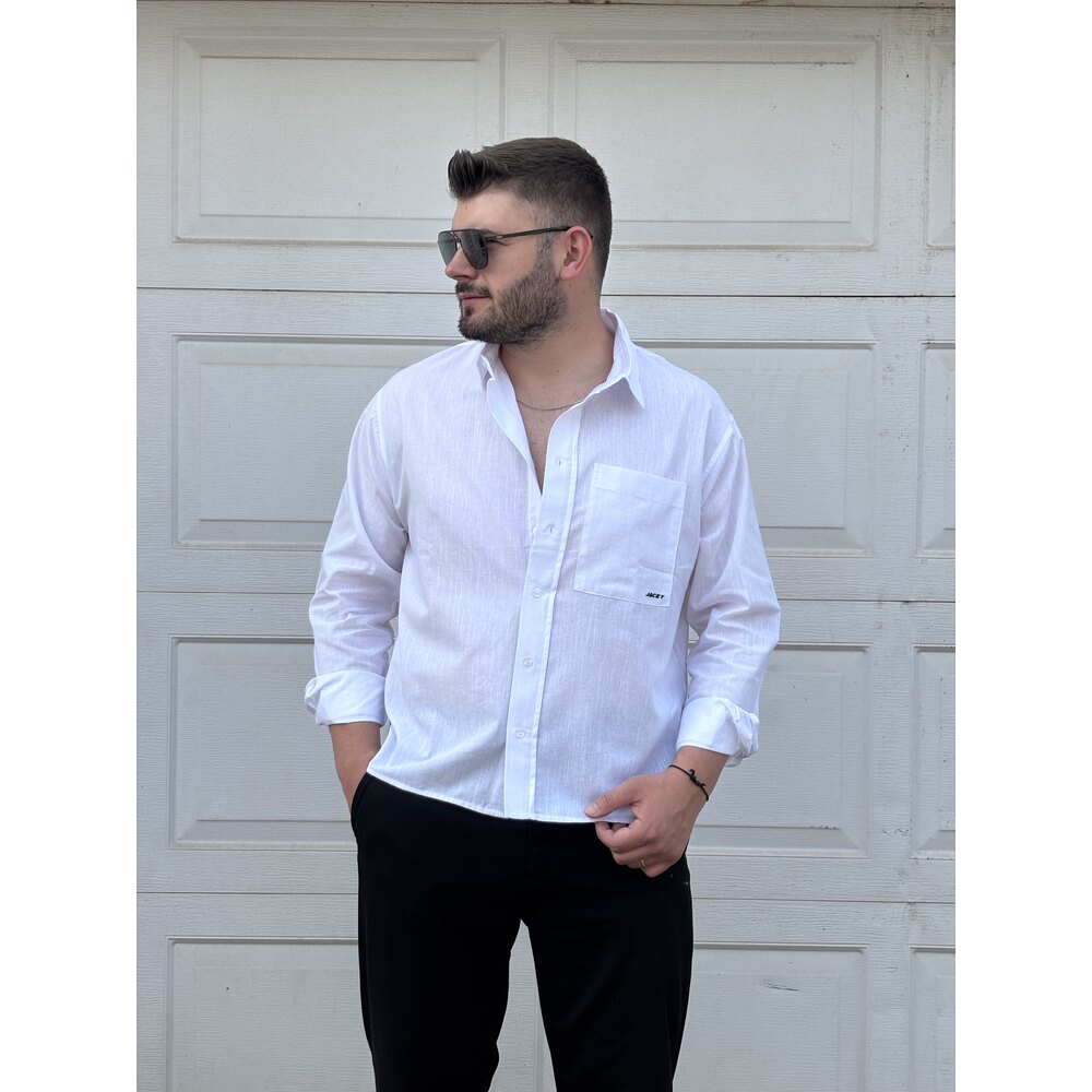 CEPLİ KABARTMA BASKI FİT GÖMLEK