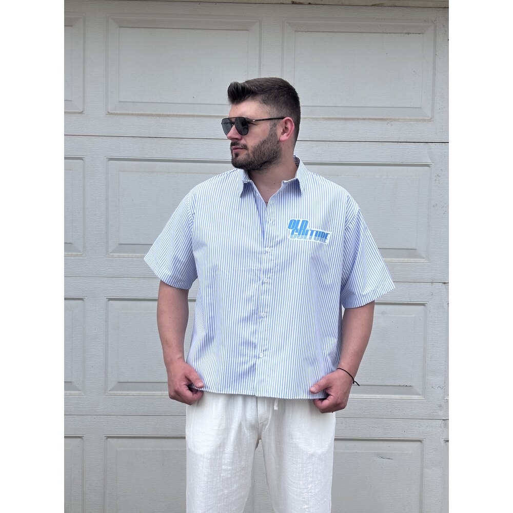 ÇİZGİLİ OLD BASKILI GÖMLEK