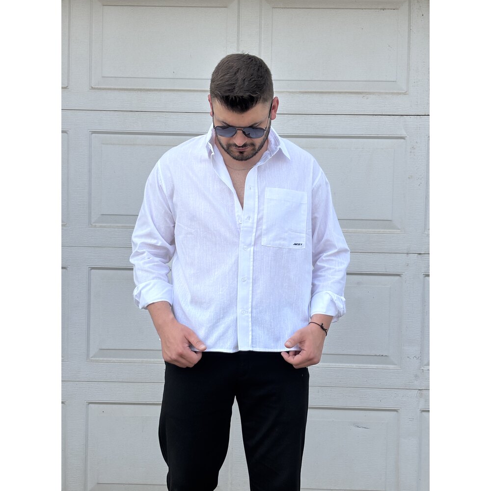 CEPLİ KABARTMA BASKI FİT GÖMLEK