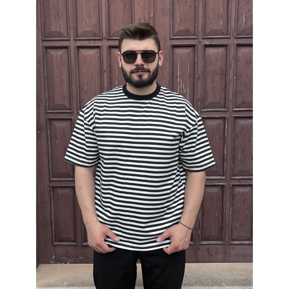 ÇİZGİLİ OVESİZE T-SHİRT