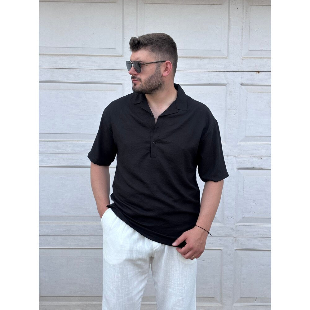 YARIM DÜĞMELİ GÖMLEK